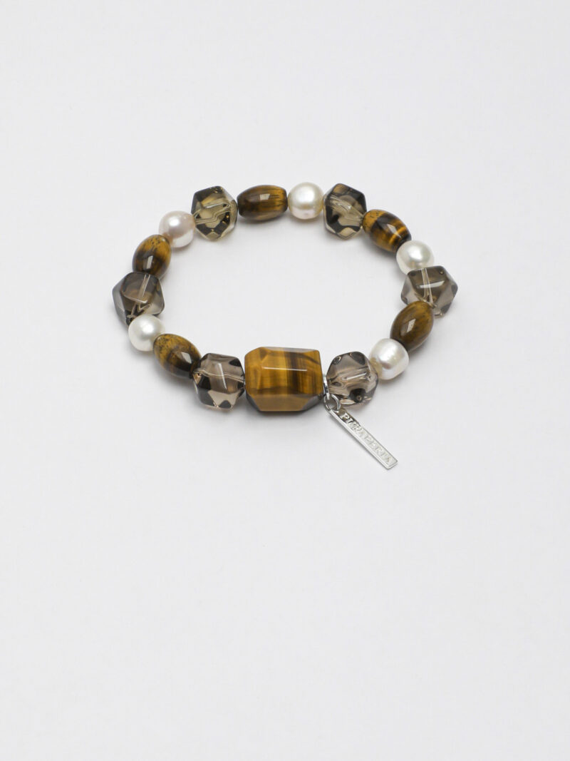 Original detail view of Smoky Quartz & Tiger’s Eye Bracelet