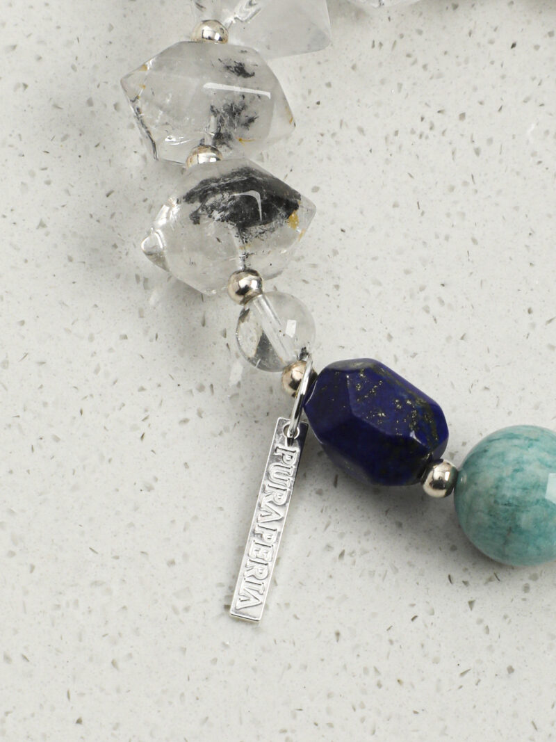 Original detail view of Lapis Lazuli, Amazonite & Cultured Pearl Bracelet