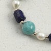 Original detail view of Lapis Lazuli, Amazonite & Cultured Pearl Bracelet