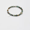 Original detail view of Malachite, Tiger’s Eye, Wood-Grain Stone & Cultured Pearl Bracelet