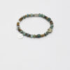 Original detail view of Malachite, Tiger’s Eye, Wood-Grain Stone & Cultured Pearl Bracelet