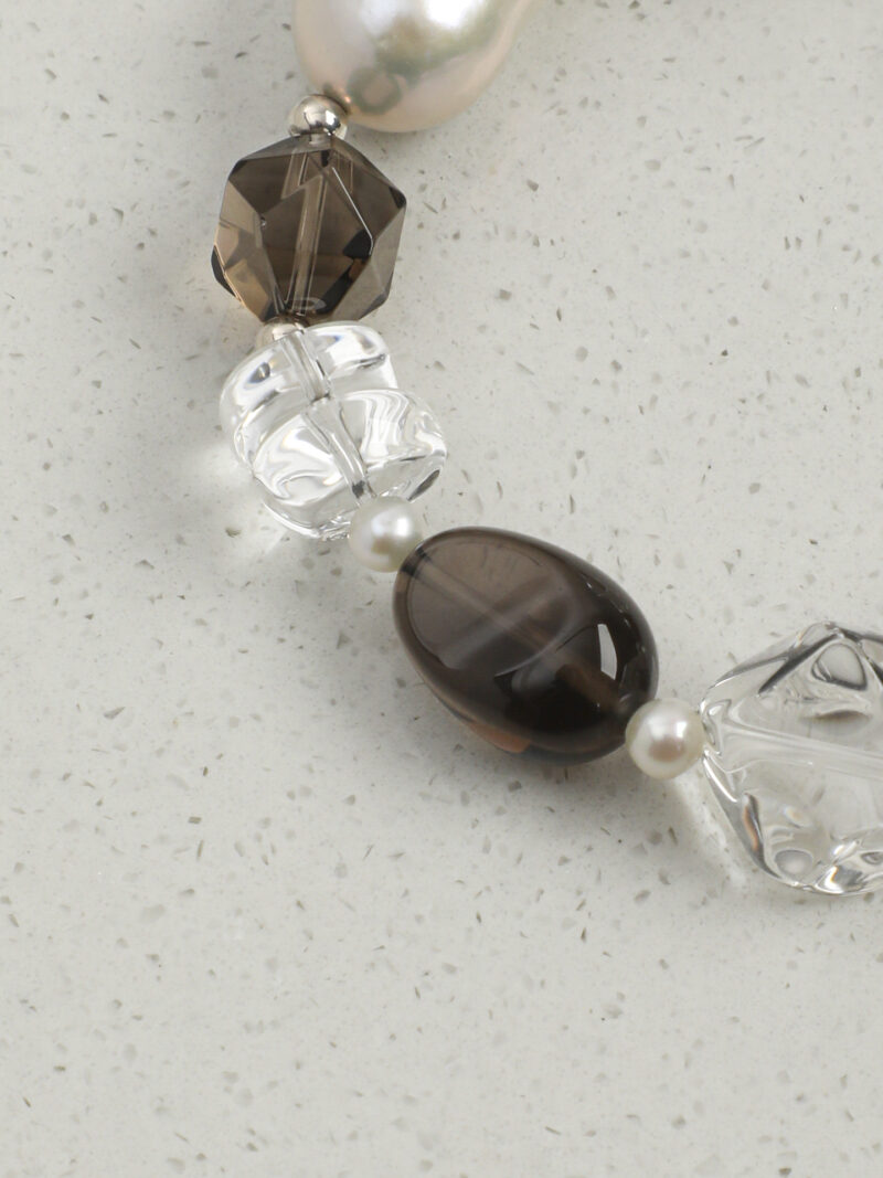 Original detail view of Clear Quartz, Smoky Quartz & Cultured Pearl Bracelet