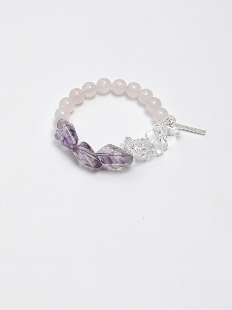Original detail view of Rose Quartz & Amethyst Bracelet