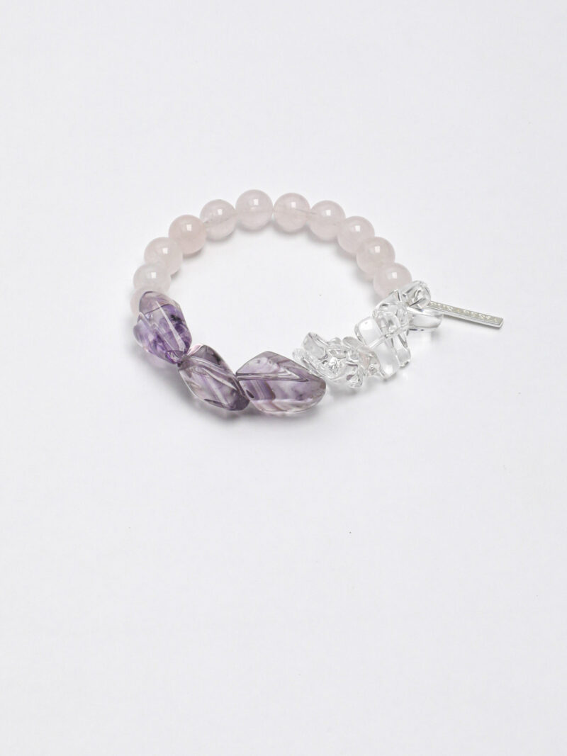 Original detail view of Rose Quartz & Amethyst Bracelet