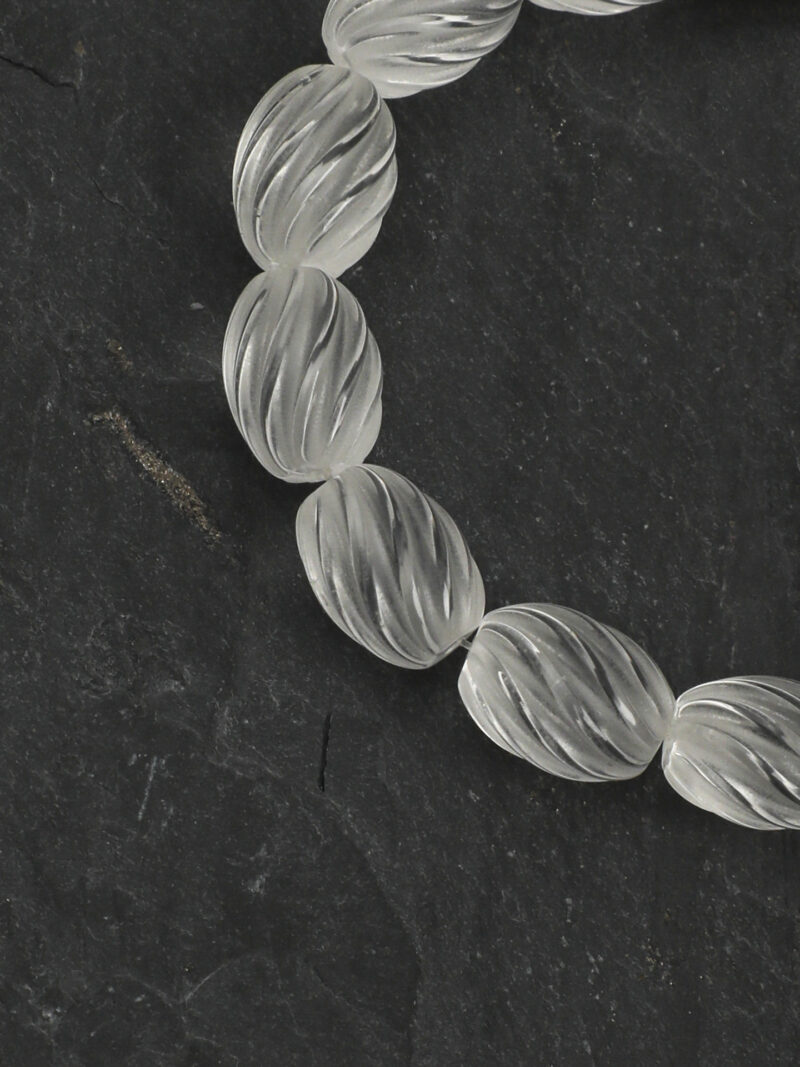 Aura & Qi detail 1J7A4038 Original detail view of Clear Crystal & Cultured Pearl Bracelet
