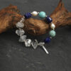 Original detail view of Lapis Lazuli, Amazonite & Cultured Pearl Bracelet