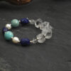 Original detail view of Lapis Lazuli, Amazonite & Cultured Pearl Bracelet