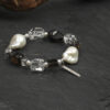 Original detail view of Clear Quartz, Smoky Quartz & Cultured Pearl Bracelet