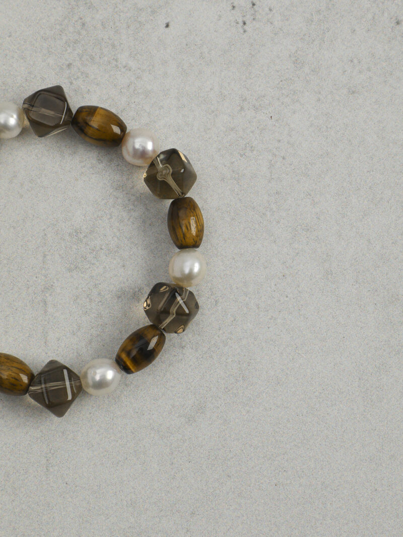 Original detail view of Smoky Quartz & Tiger’s Eye Bracelet