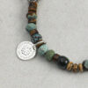 Original detail view of Malachite, Tiger’s Eye, Wood-Grain Stone & Cultured Pearl Bracelet