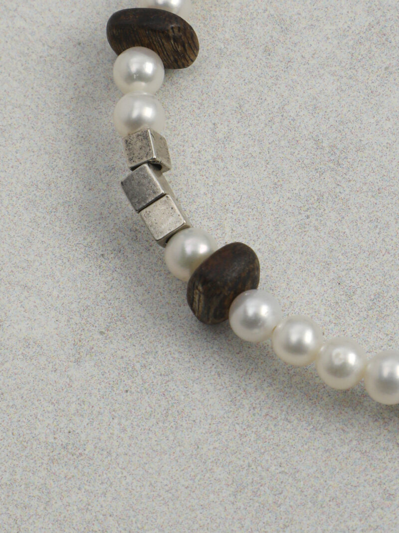Original detail view of Tiger’s Eye & Cultured Pearl Bracelet