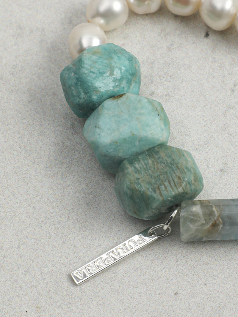 Original detail view of Moonstone, Amazonite & Blue Stone Bracelet