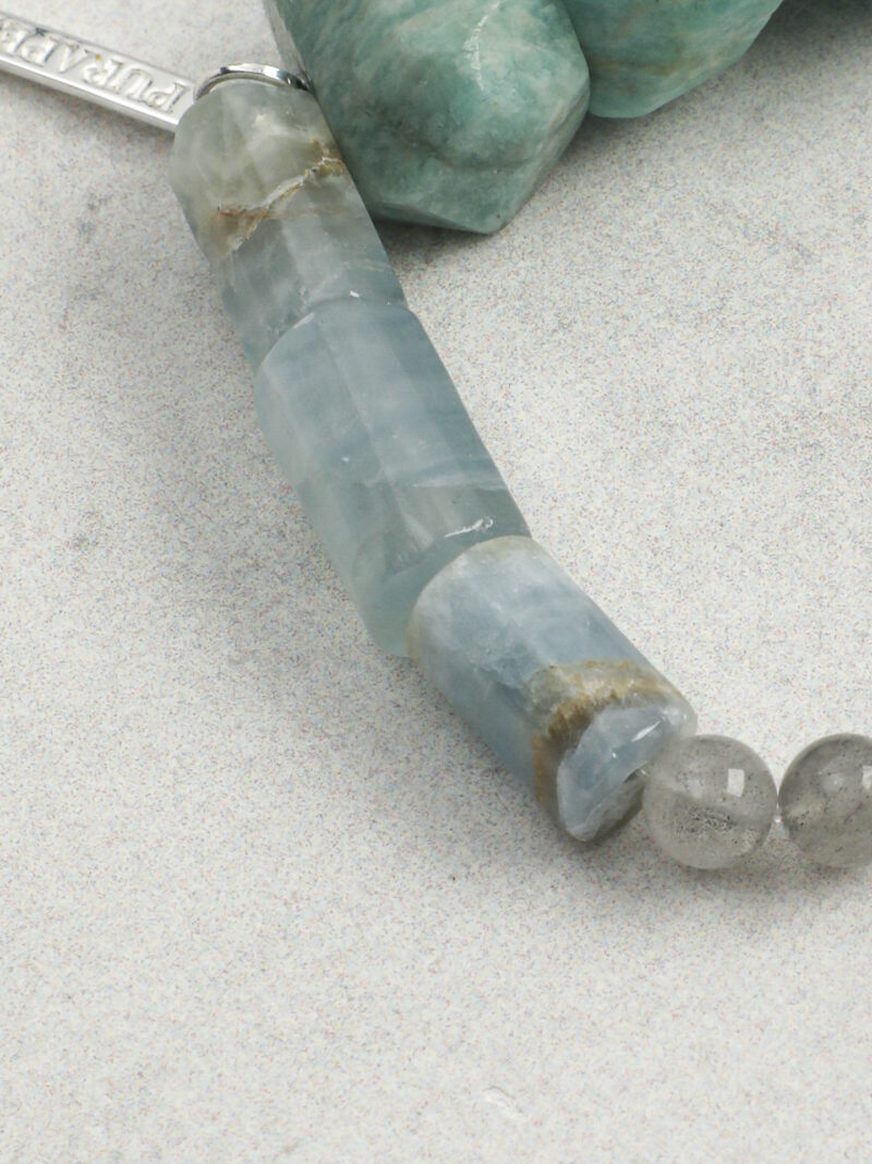 Original detail view of Moonstone, Amazonite & Blue Stone Bracelet
