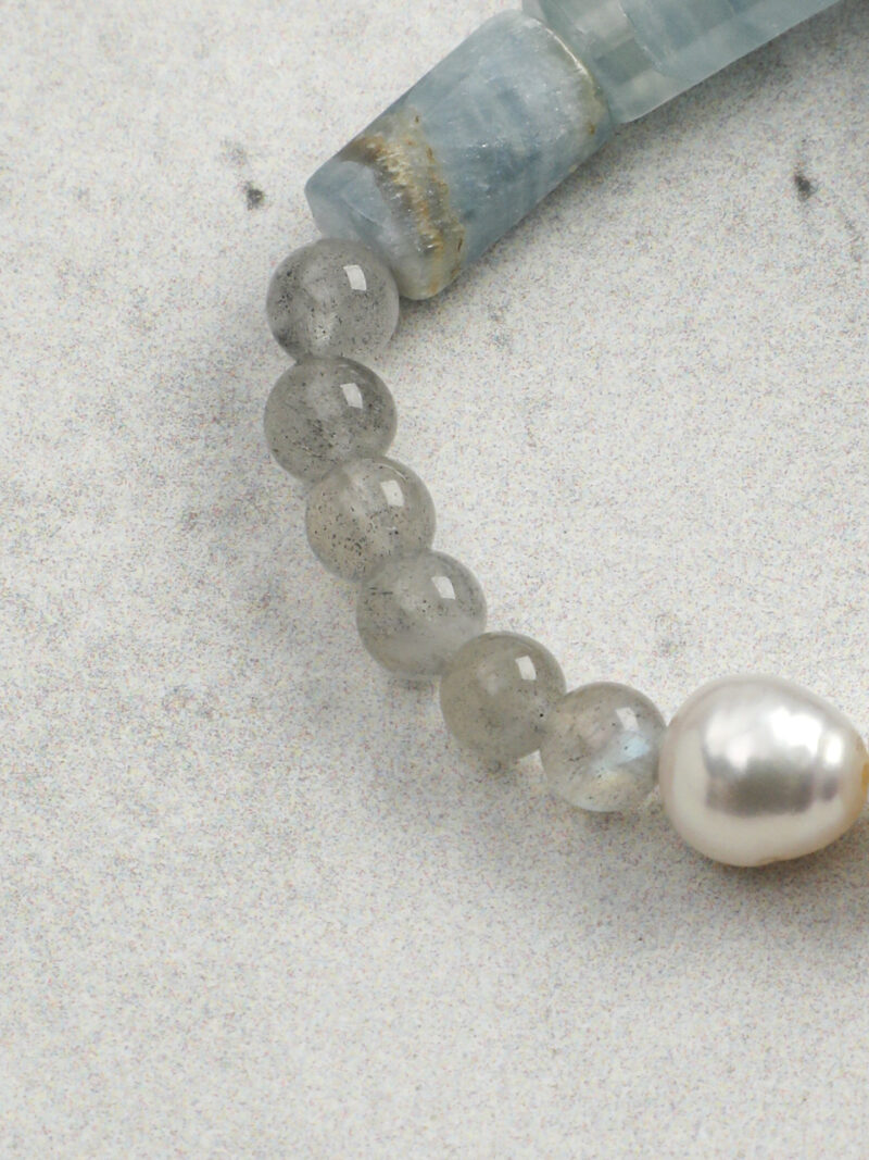 Original detail view of Moonstone, Amazonite & Blue Stone Bracelet