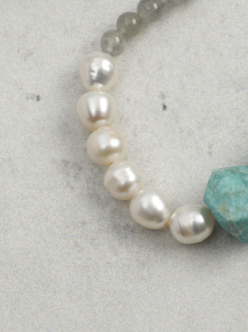 Original detail view of Moonstone, Amazonite & Blue Stone Bracelet