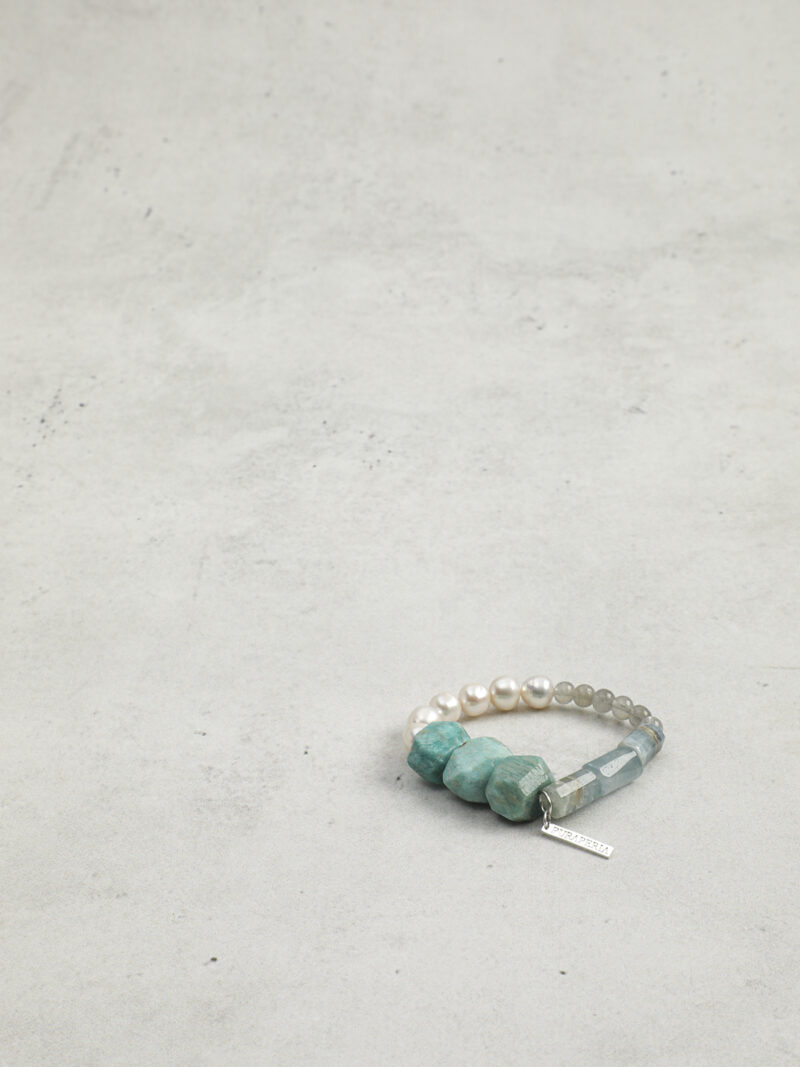 Original detail view of Moonstone, Amazonite & Blue Stone Bracelet