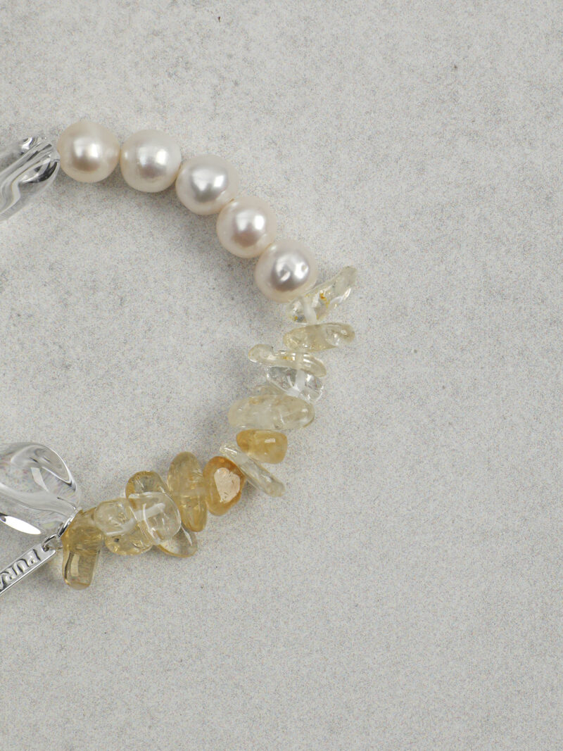Original detail view of Clear Quartz & Citrine Bracelet