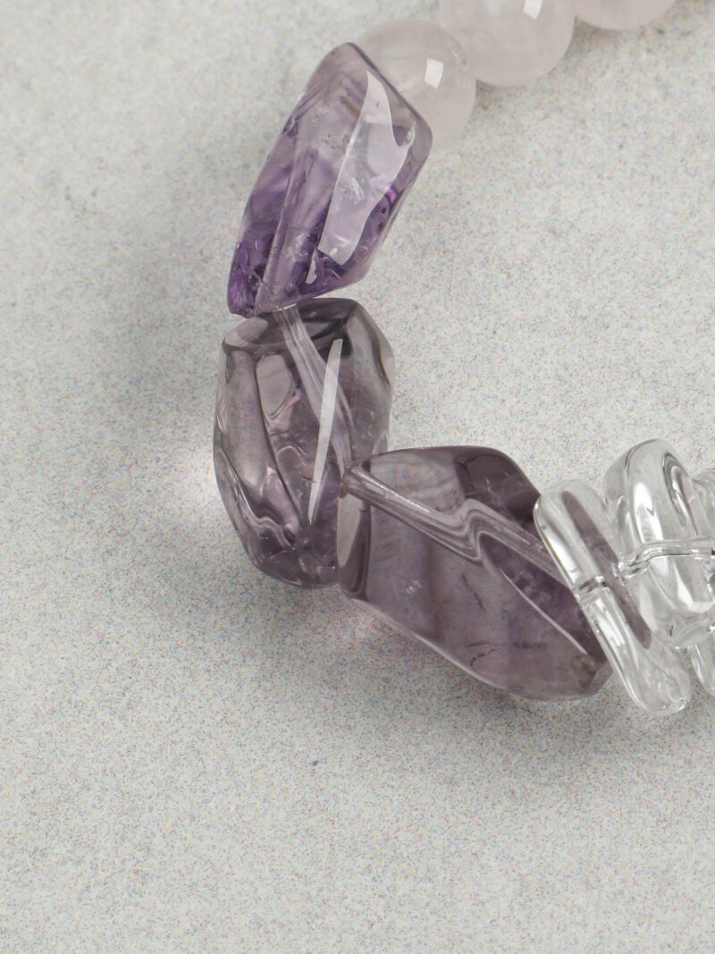 Original detail view of Rose Quartz & Amethyst Bracelet