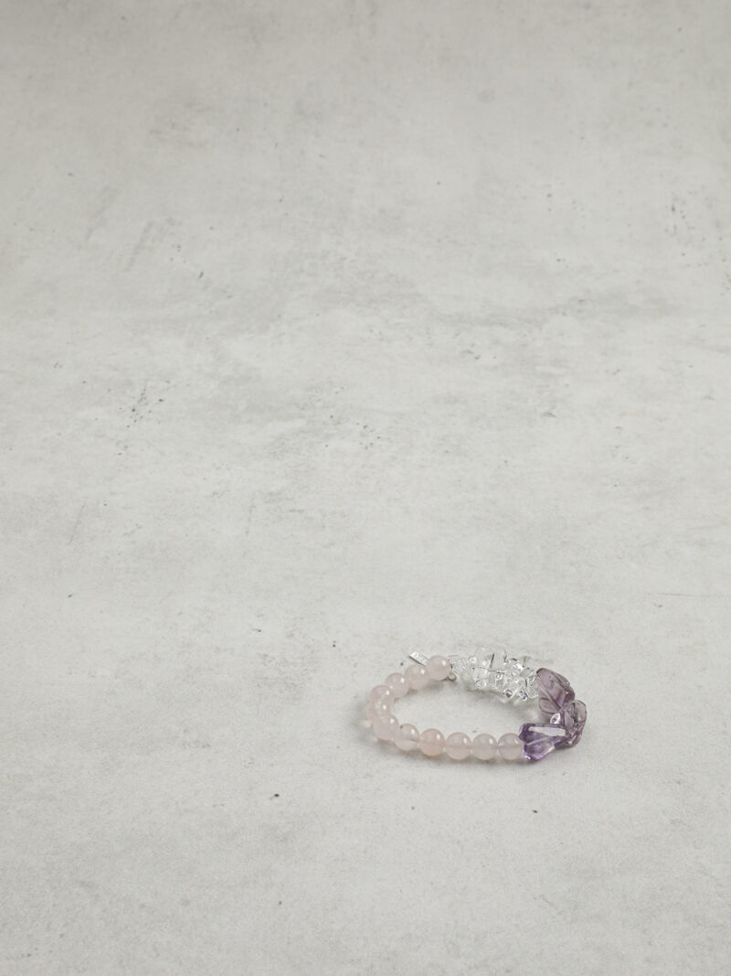 Original detail view of Rose Quartz & Amethyst Bracelet