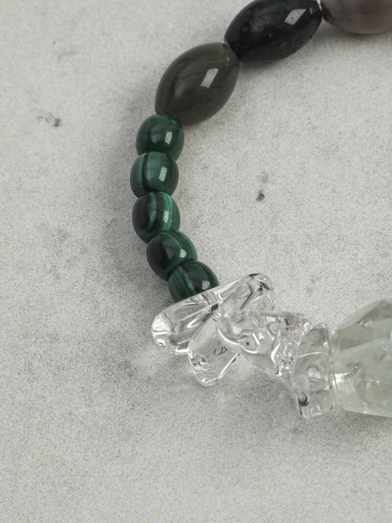 Original detail view of Malachite & Green Crystal Bracelet