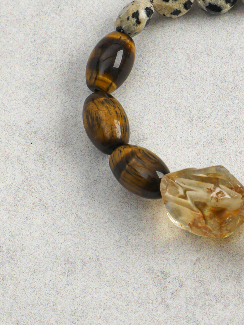 Aura & Qi detail 1J7A4357 Original detail view of Citrine & Tiger’s Eye Bracelet