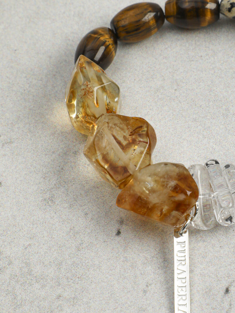 Aura & Qi detail 1J7A4358 Original detail view of Citrine & Tiger’s Eye Bracelet