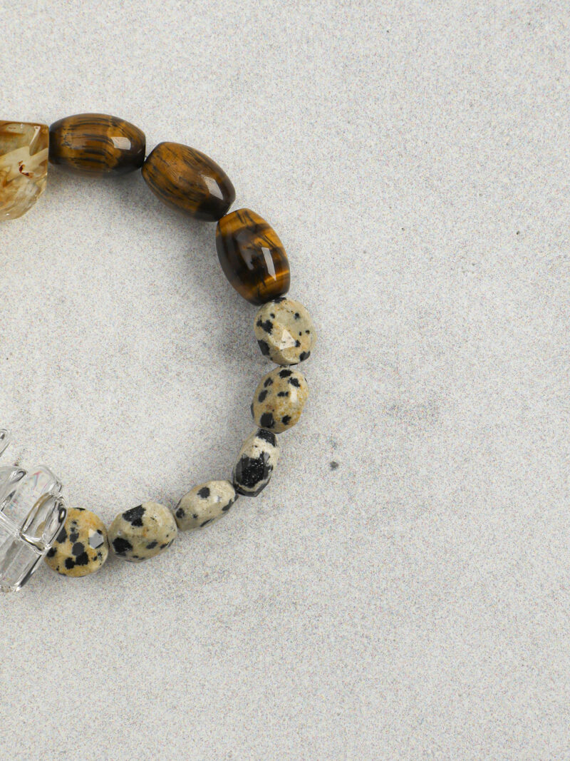 Aura & Qi detail 1J7A4359 Original detail view of Citrine & Tiger’s Eye Bracelet