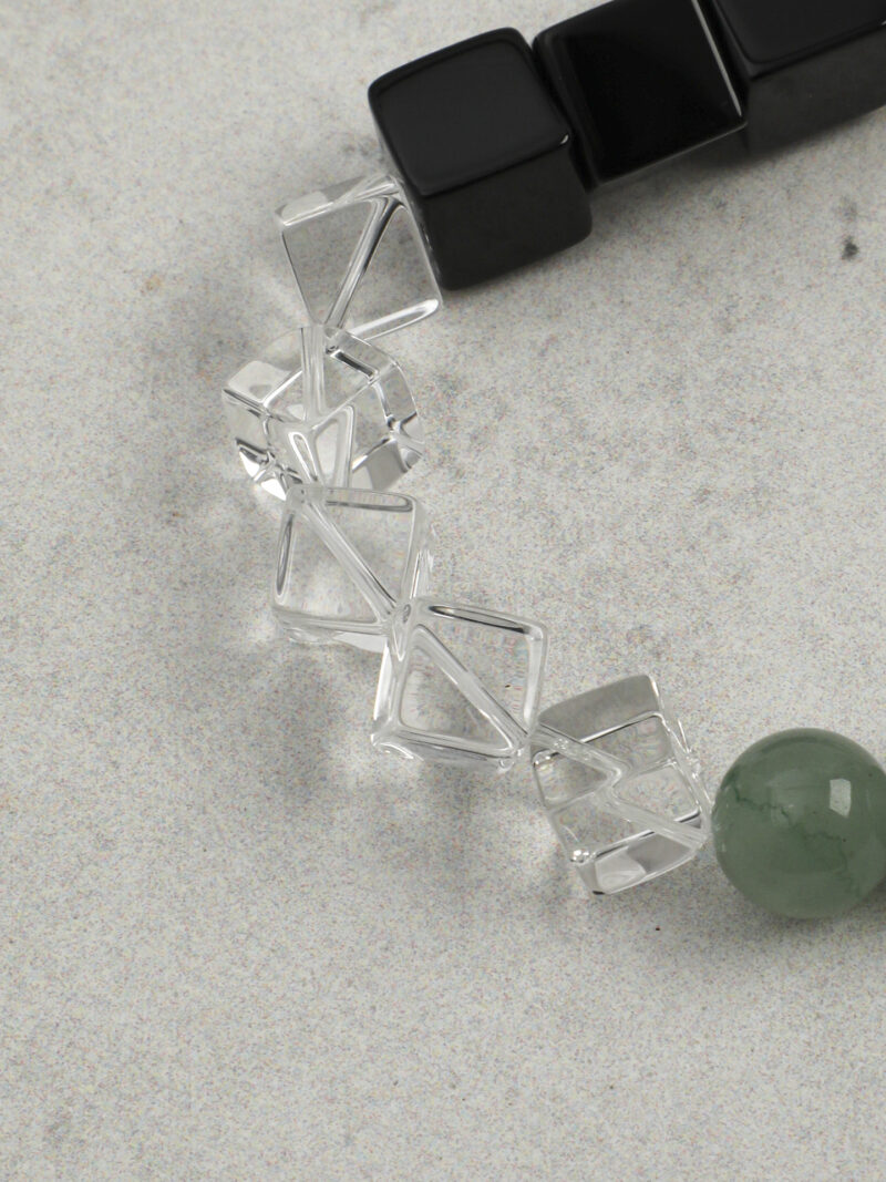 Original detail view of Agate, Aventurine & Cultured Pearl Bracelet