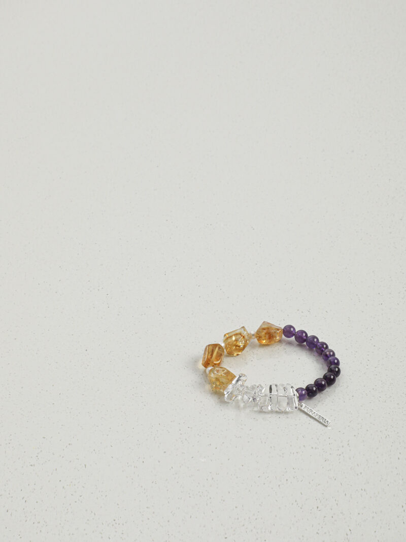 Original detail view of Clear Quartz, Amethyst, Citrine & Cultured Pearl Bracelet
