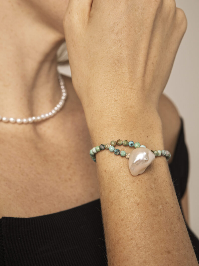 Phoenix Stone & Cultured Pearl Bracelet in an original styled photograph