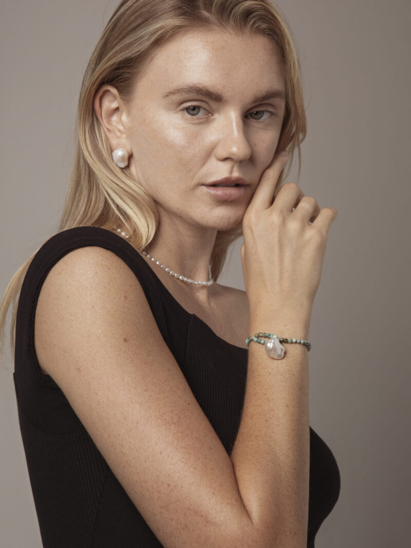 Phoenix Stone & Cultured Pearl Bracelet in an original styled photograph