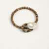 Aura & Qi detail 1J7A6627 (6) Original detail view of Wood-Grain Stone & Cultured Pearl Bracelet