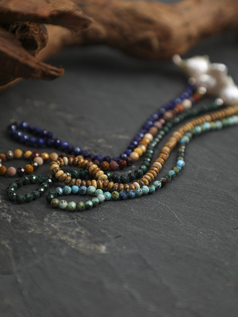 Shared original bracelet photograph for Phoenix Stone & Cultured Pearl Bracelet, Wood-Grain Stone & Cultured Pearl Bracelet, Lapis Lazuli & Cultured Pearl Bracelet, Baroque Cultured Pearl Bracelet, Malachite & Cultured Pearl Bracelet
