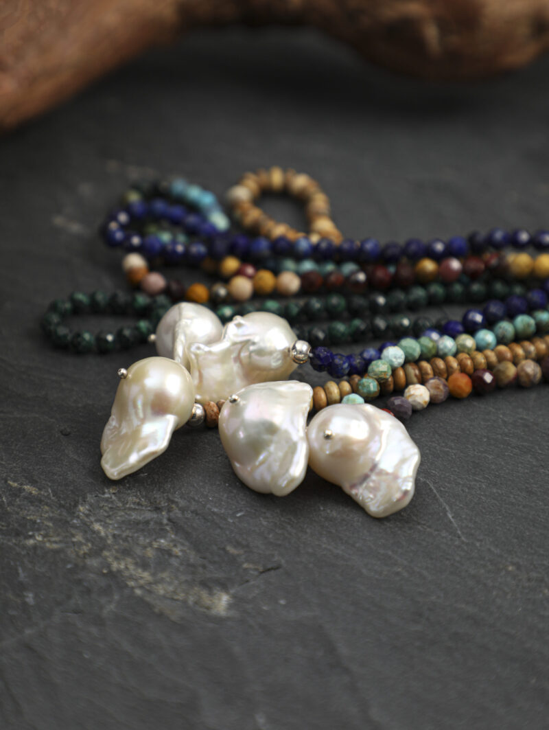 Shared original bracelet photograph for Phoenix Stone & Cultured Pearl Bracelet, Wood-Grain Stone & Cultured Pearl Bracelet, Lapis Lazuli & Cultured Pearl Bracelet, Baroque Cultured Pearl Bracelet, Malachite & Cultured Pearl Bracelet
