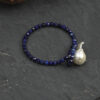 Original detail view of Lapis Lazuli & Cultured Pearl Bracelet
