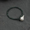 Original detail view of Malachite & Cultured Pearl Bracelet