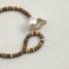 Aura & Qi detail 1J7A6779 (3) Original detail view of Wood-Grain Stone & Cultured Pearl Bracelet