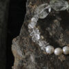 Original detail view of Clear Quartz, Green Crystal & Cultured Pearl Bracelet