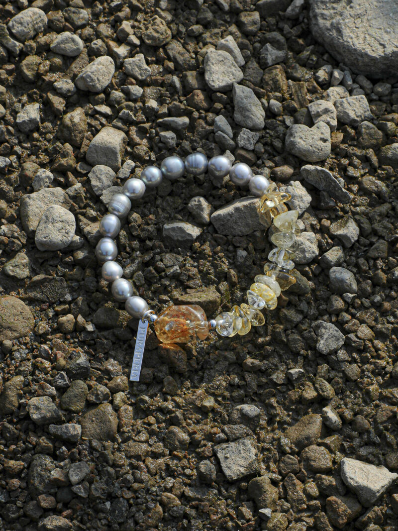 Aura & Qi detail 1J7A9221 Original detail view of Citrine & Cultured Pearl Bracelet