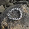 Aura & Qi detail 1J7A932 (8) Original detail view of Clear Quartz & Cultured Pearl Bracelet