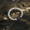 Aura & Qi detail 1J7A9384 Original detail view of Amethyst & Cultured Pearl Bracelet