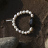 Aura & Qi detail 1J7A9430 Original detail view of Smoky Quartz & Cultured Pearl Bracelet