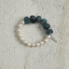 Original detail view of Blue Apatite & Cultured Pearl Bracelet