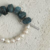Original detail view of Blue Apatite & Cultured Pearl Bracelet