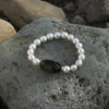Aura & Qi detail 1J7A9459 Original detail view of Smoky Quartz & Cultured Pearl Bracelet