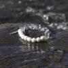 Aura & Qi detail 1J7A9523 Original detail view of Clear Quartz & Cultured Pearl Bracelet