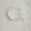 Aura & Qi detail 1J7A9524 Original detail view of Clear Quartz & Cultured Pearl Bracelet