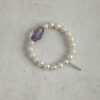 Aura & Qi detail 1J7A9657 Original detail view of Amethyst & Cultured Pearl Bracelet