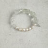 Original detail view of Clear Quartz, Green Crystal & Cultured Pearl Bracelet