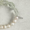 Original detail view of Clear Quartz, Green Crystal & Cultured Pearl Bracelet